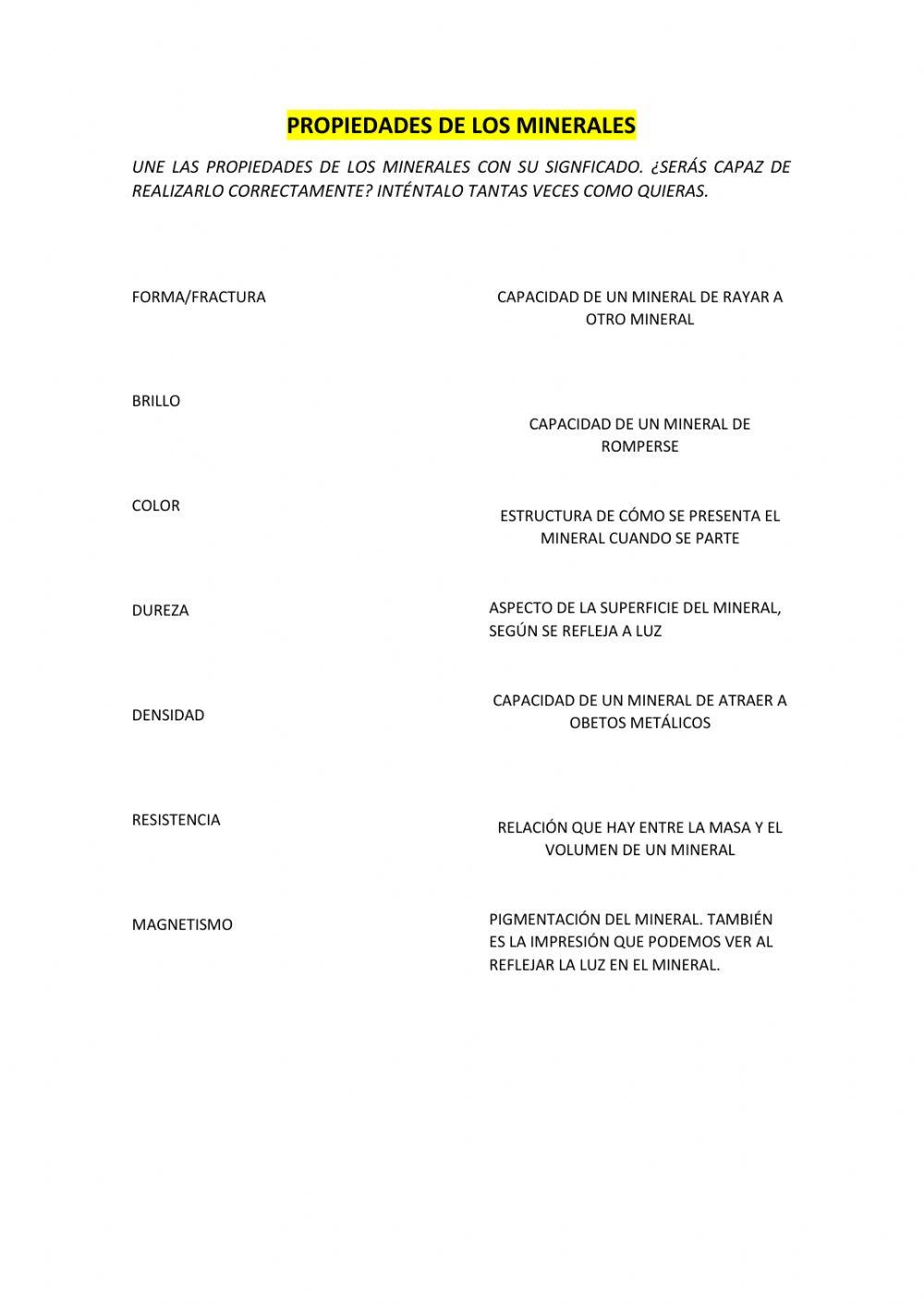 Propiedades de los minerales