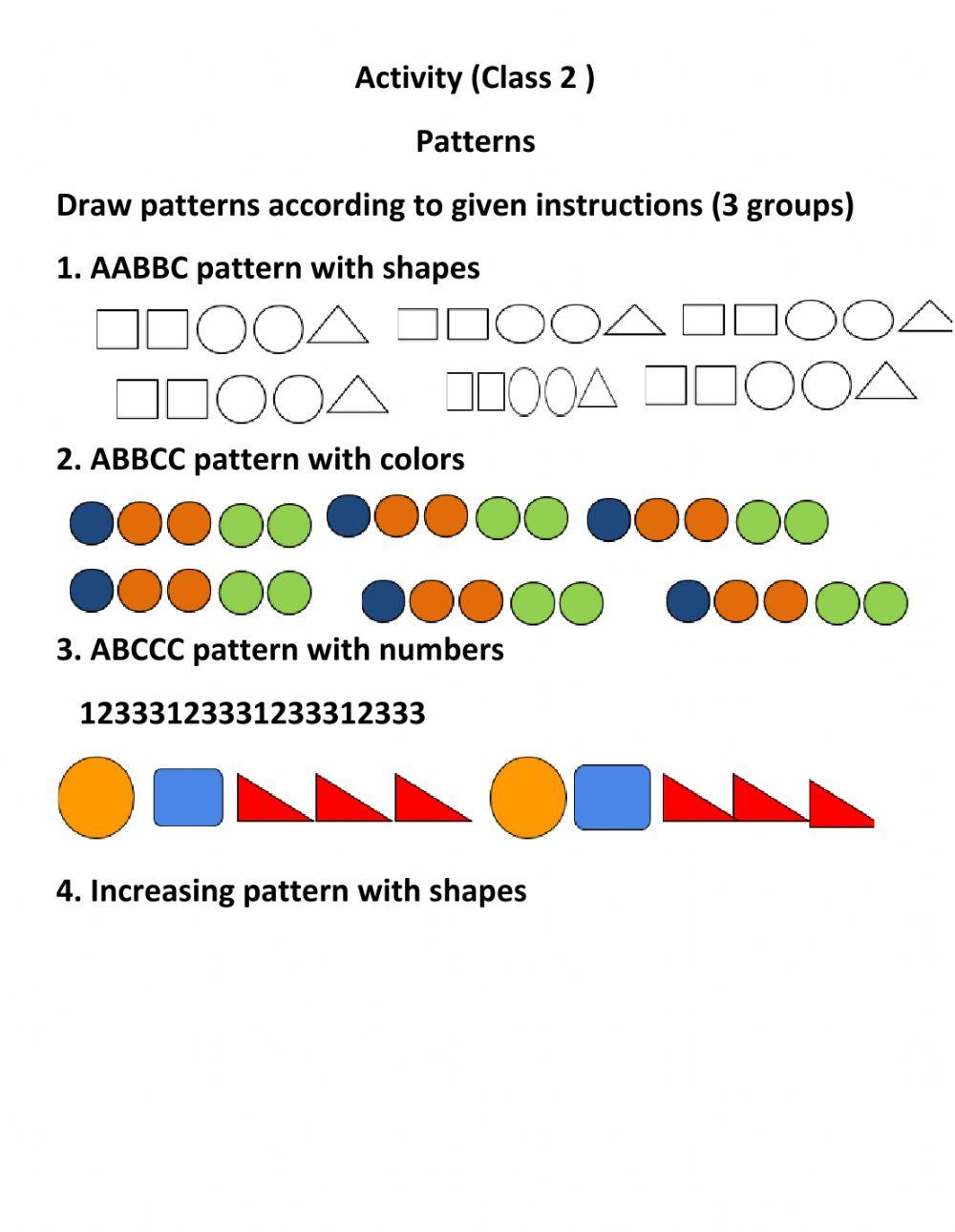 Pattern online exercise | Live Worksheets