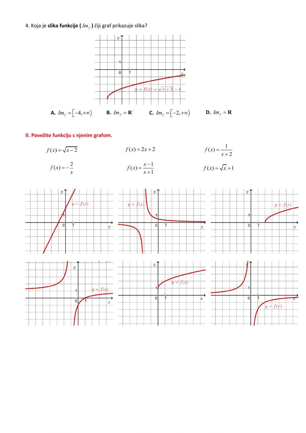 Grafovi nekih racionalnih i iracionalnih funkcija