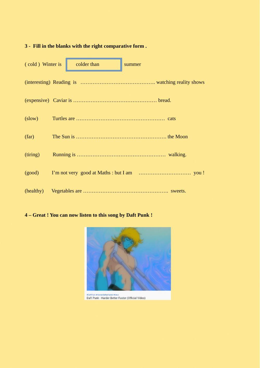 Revisions :comparatives