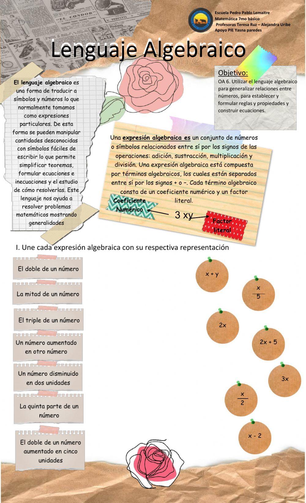 Algebra 7° unidad 2 guía1
