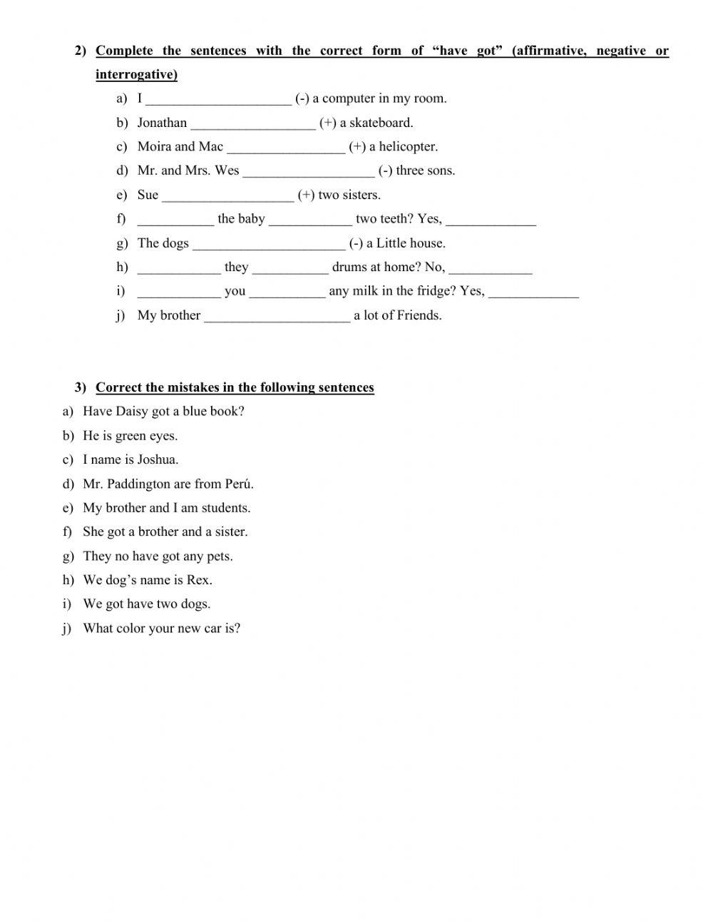 1er año Examen previo 2020