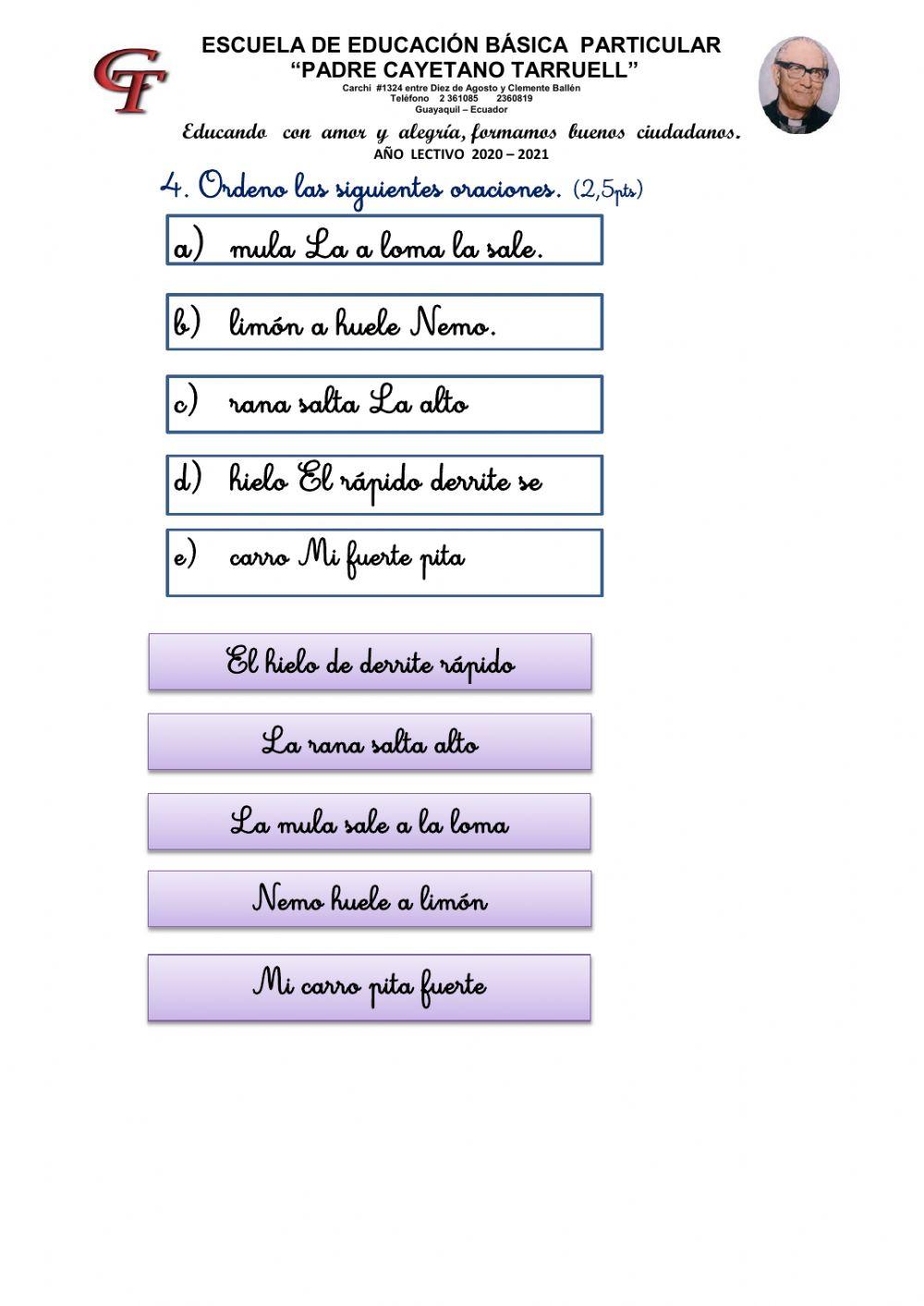 Examen de Primer Quimestre