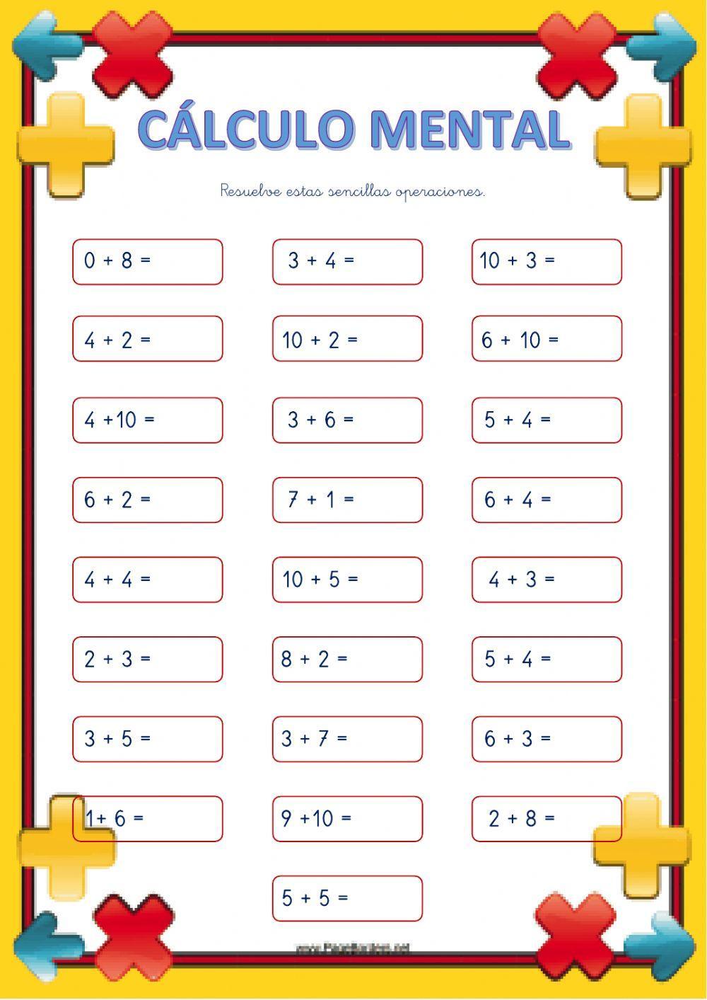 Calculo mental sencillo 1