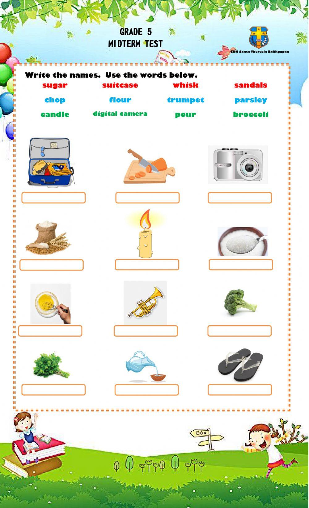 Grade 5 Midterm Test