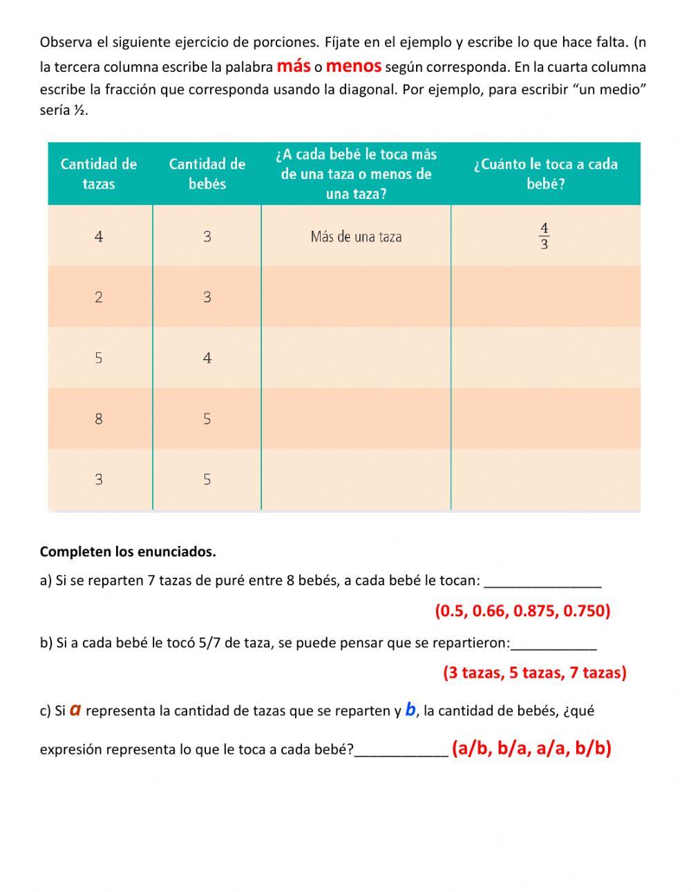 Fracciones y decimales