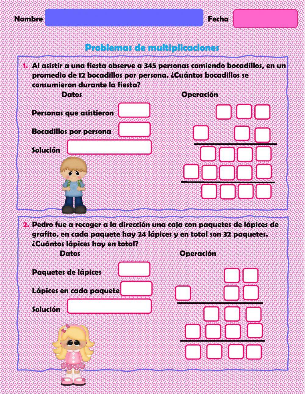Problemas de multiplicación