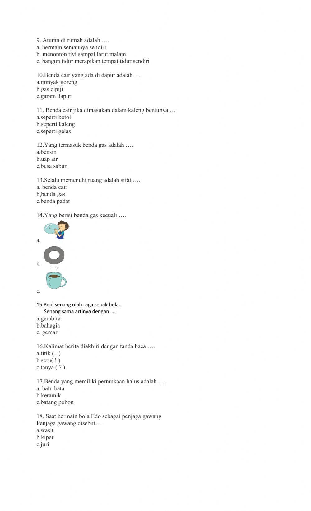 Ulangan Tematik tema 2