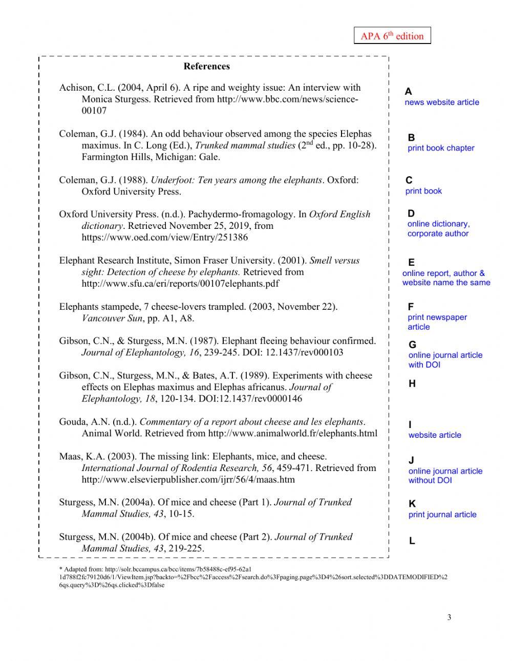 APA In text Cit Free Interactive Worksheets 6079406