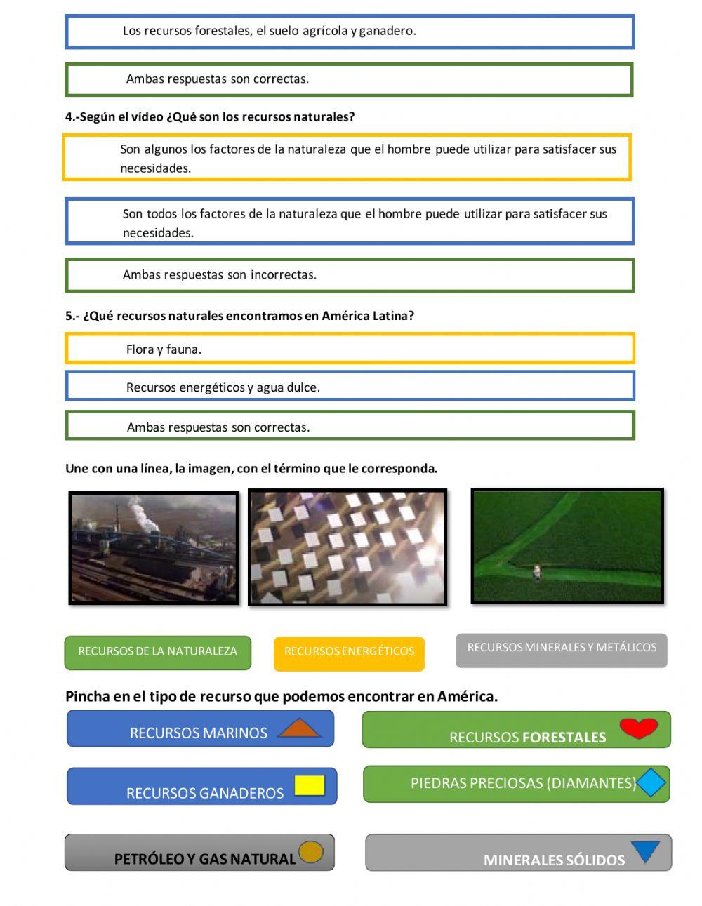Recursos naturales en américa
