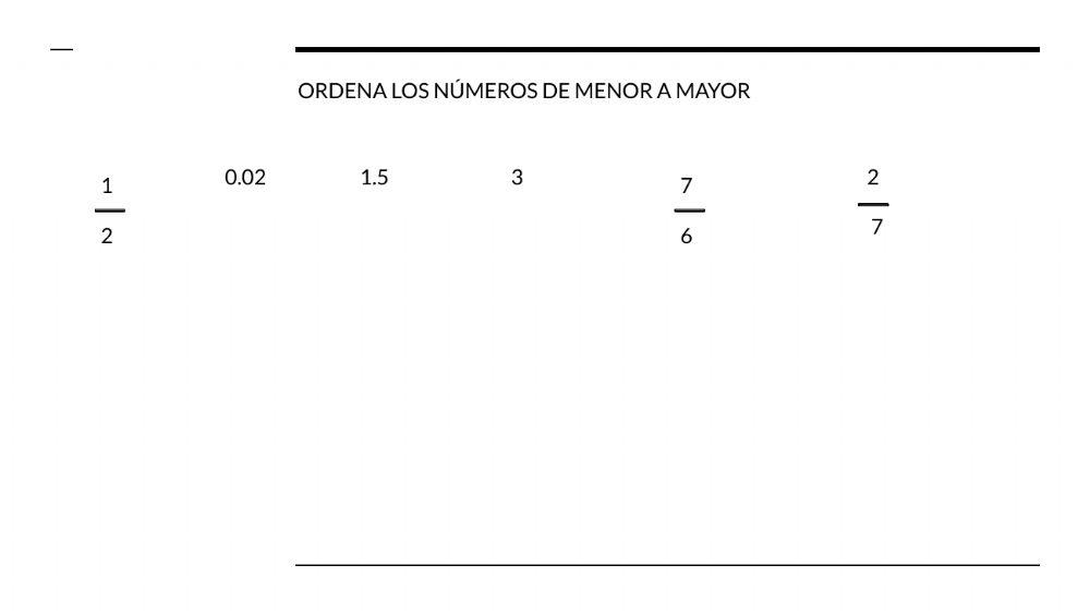 Ordenar los números