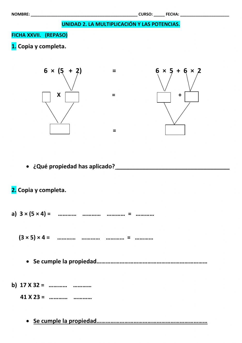 Ficha 27 t-2 mat 5º epo