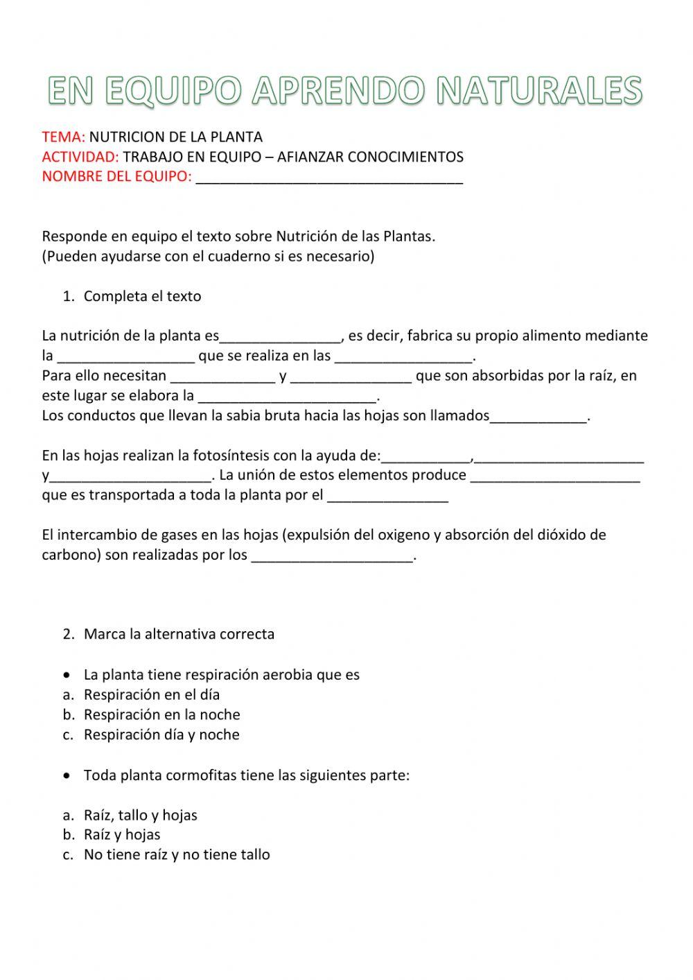 Nutrición de la Planta