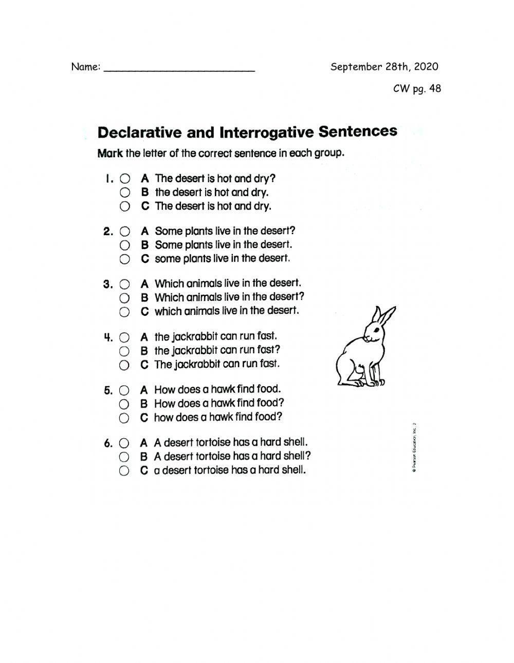Declarative and interrogative sentences