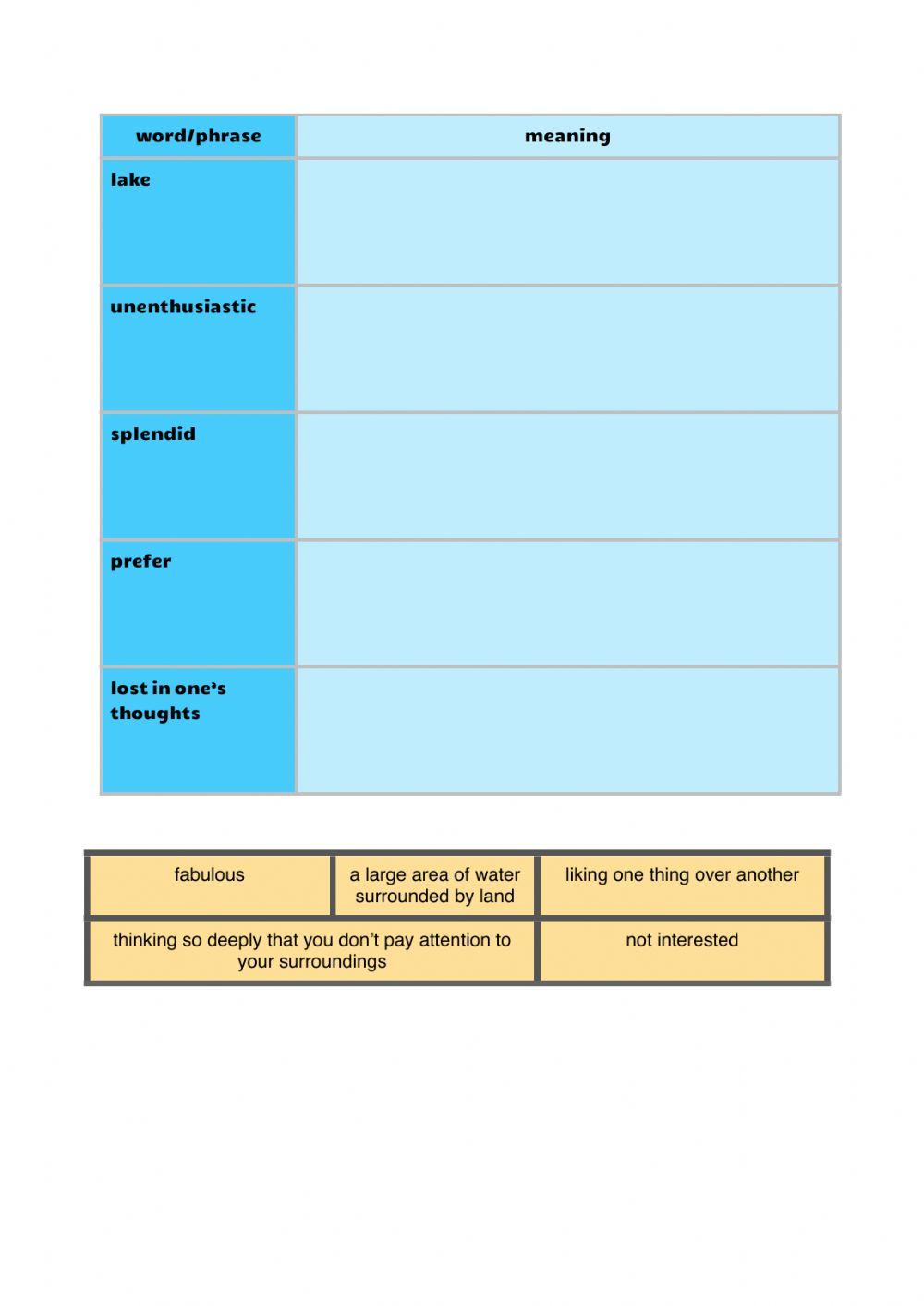 Vocabulary workbook p2 Part H