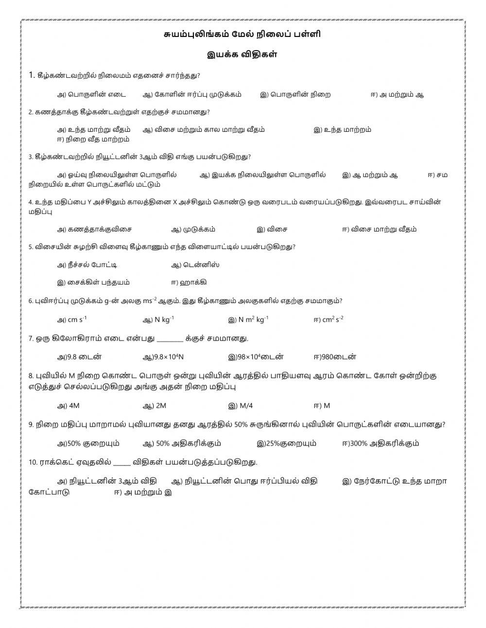 இயக்க விதிகள்