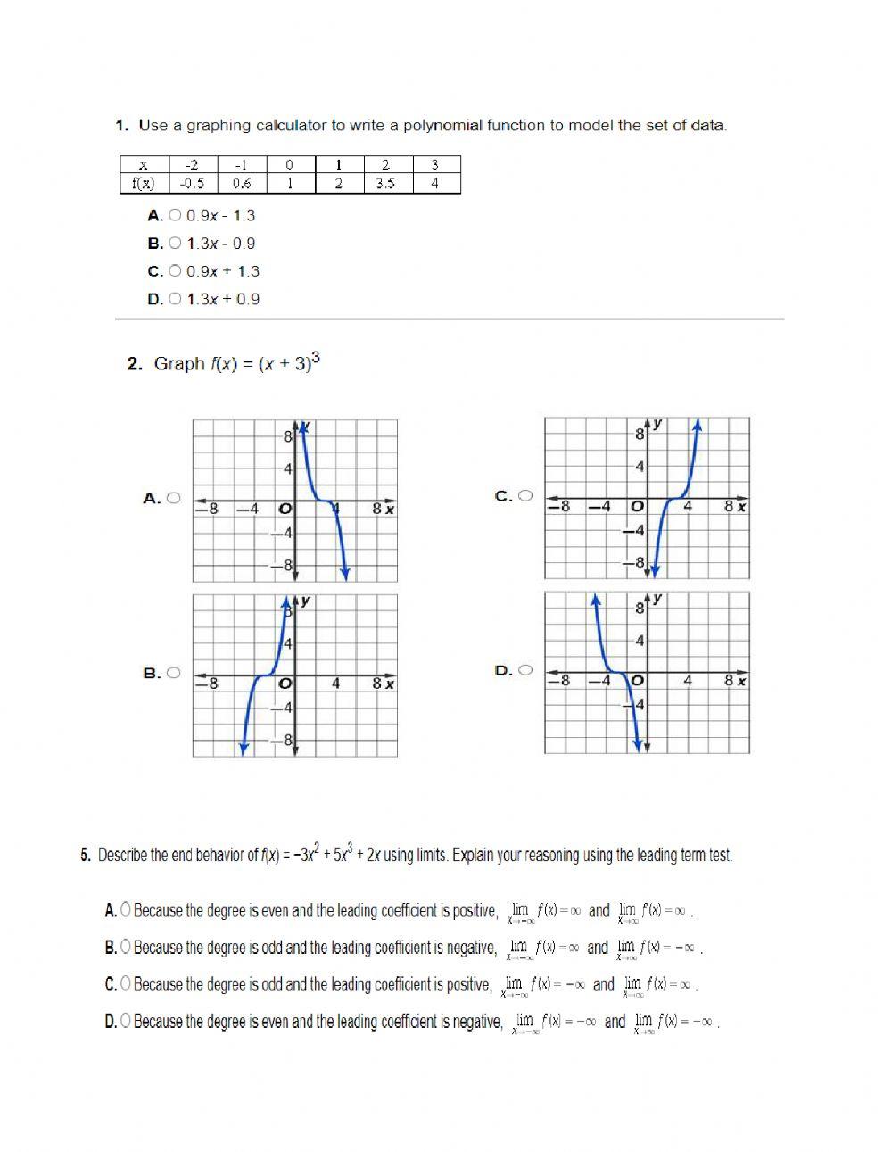 Polynomial functions