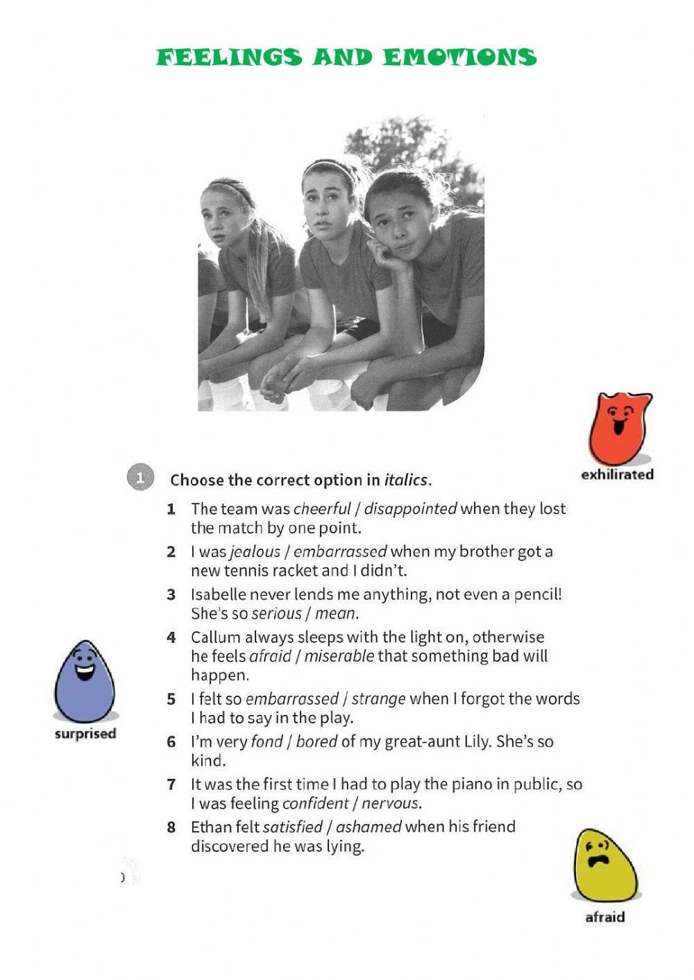 Feelings and emotions