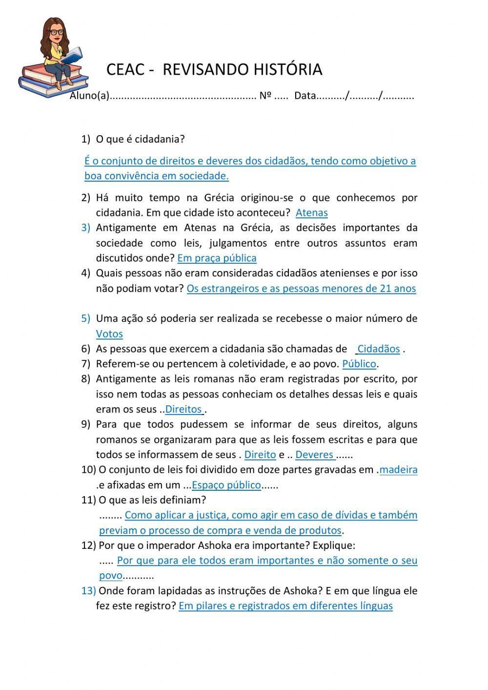 Gabarito de Historia