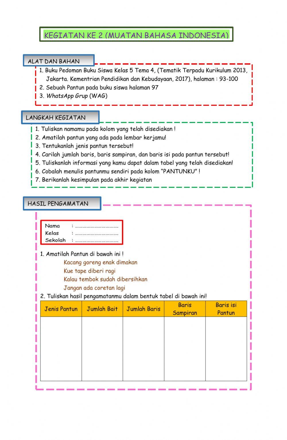 LKPD kelas 5 Tema 4 Subtema 3 Pembelajaran 1