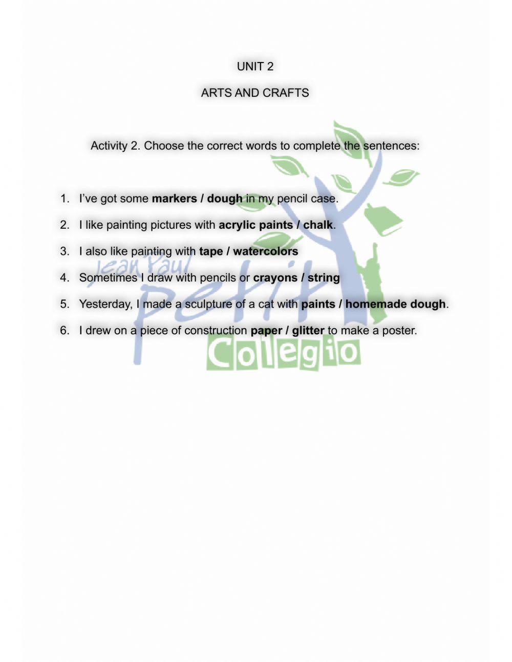 Arts and crafts materials