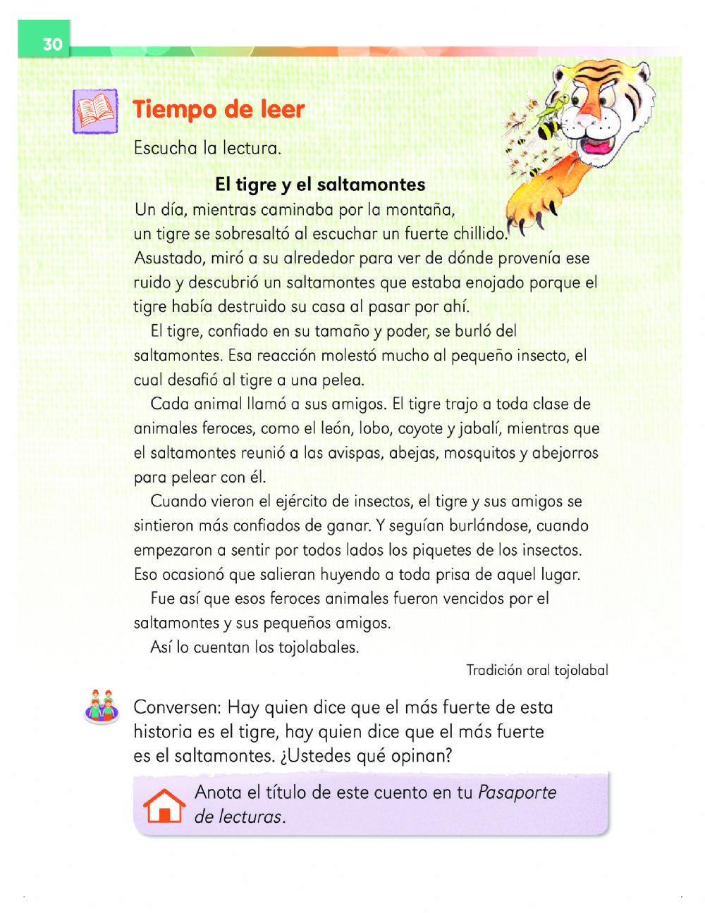 El tigre y el saltamontes