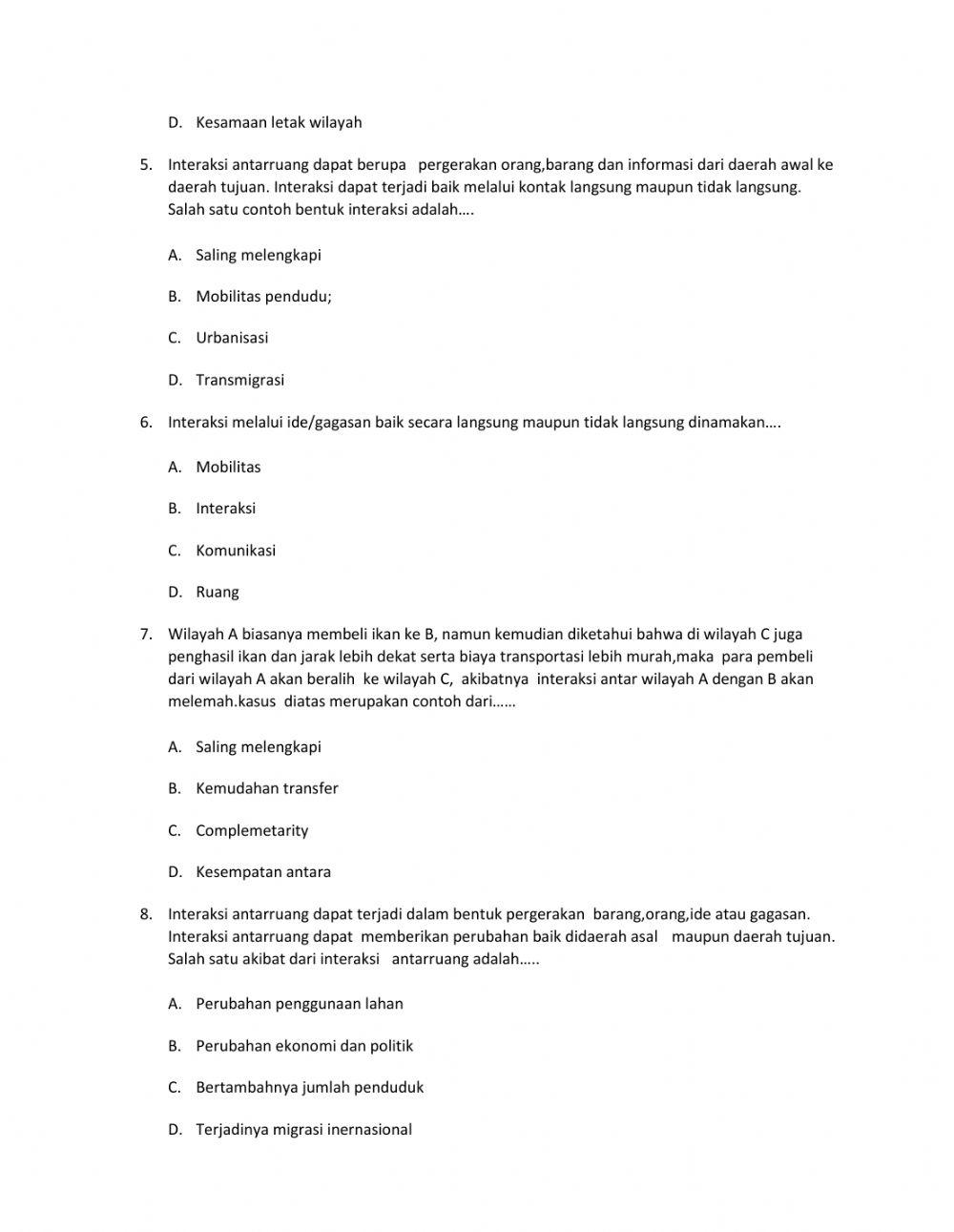 Interaksi antarruang