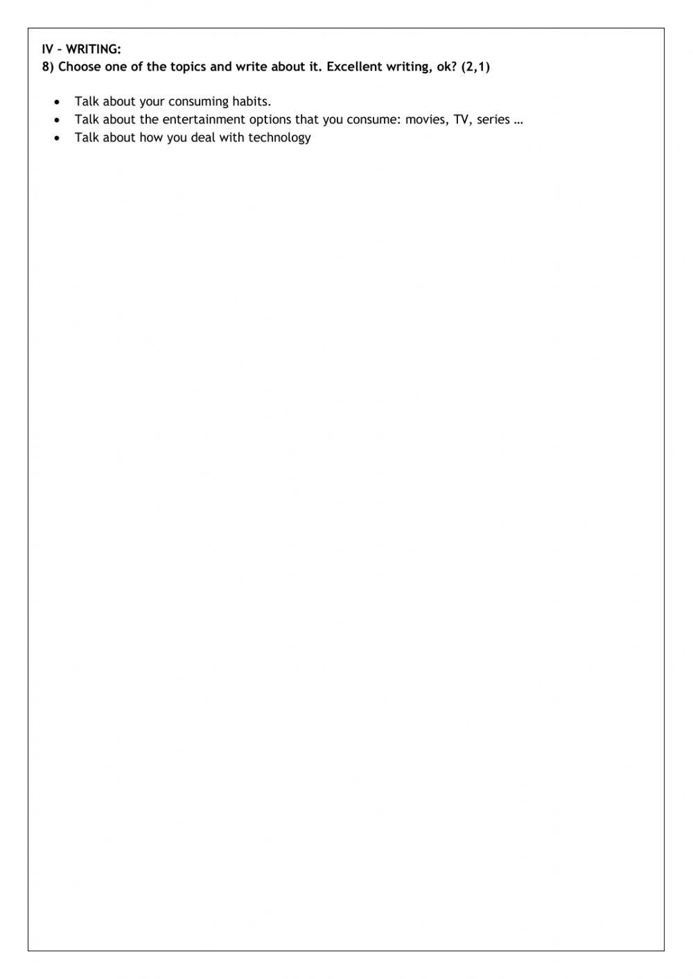 Middle test Book 4 B