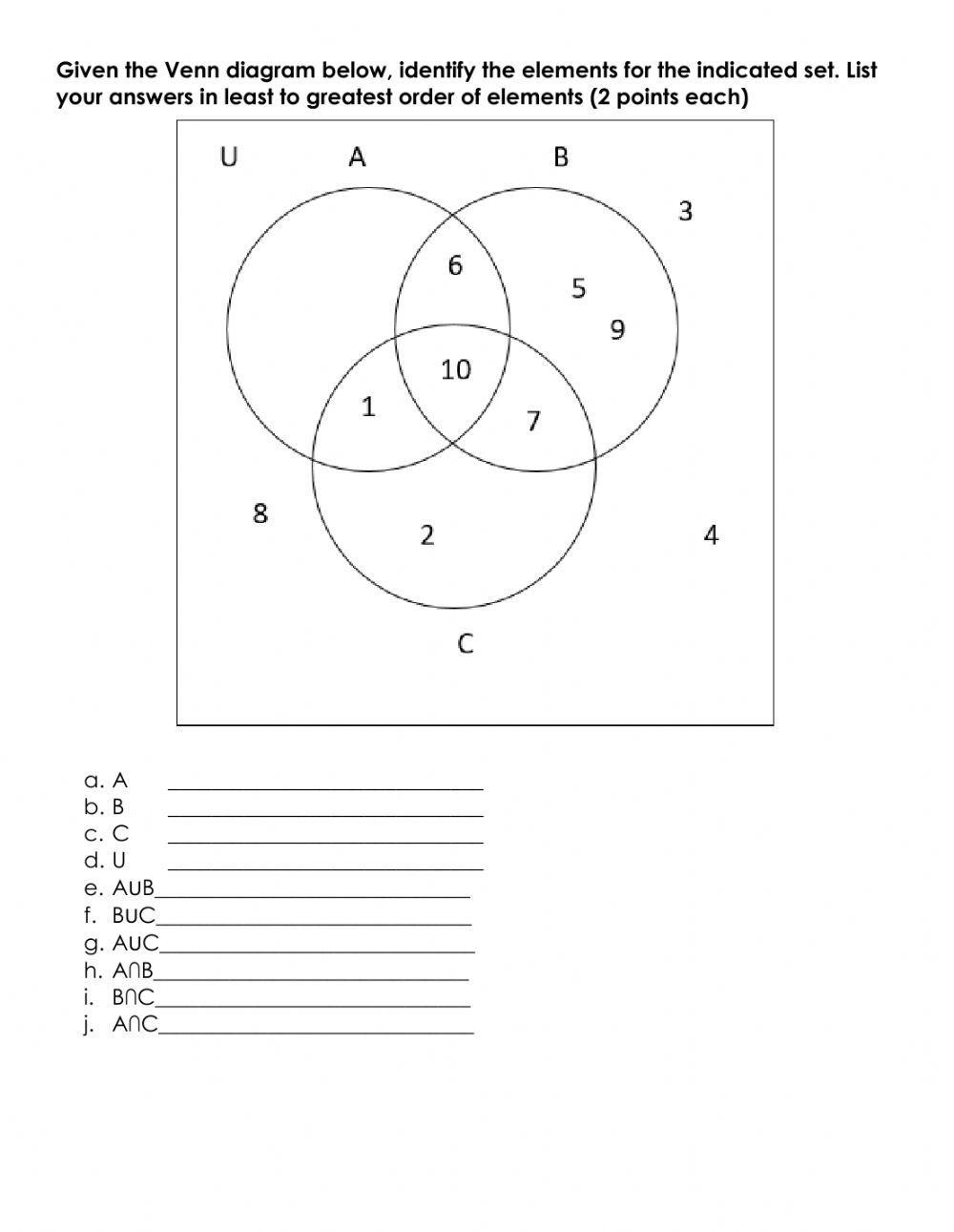 Venn Diagram Quiz