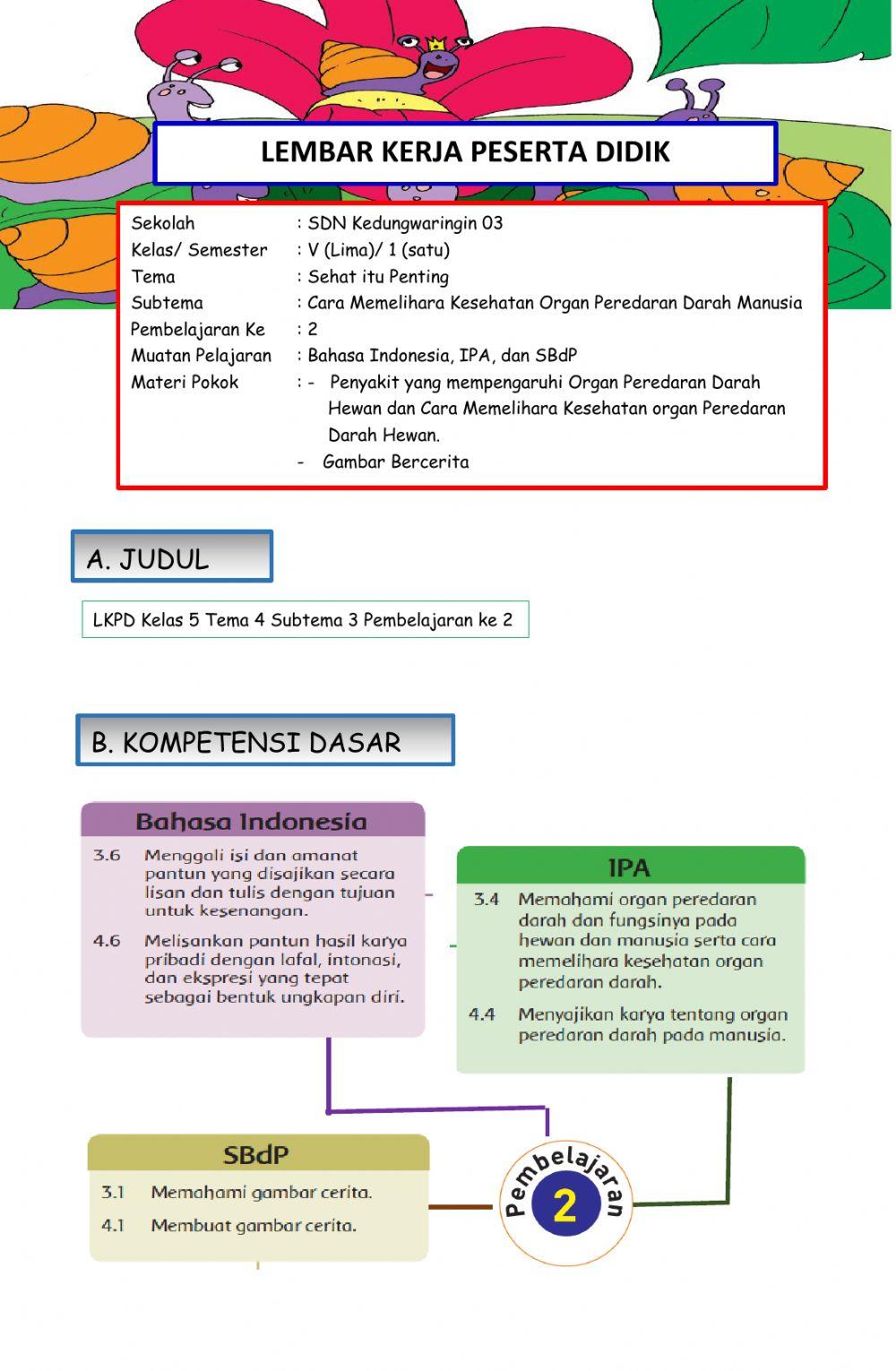 LKPD kelas 5 Tema 4 Subtema 3 Pembelajaran 2