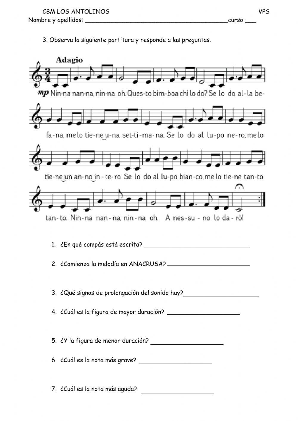 6º Lenguaje musical