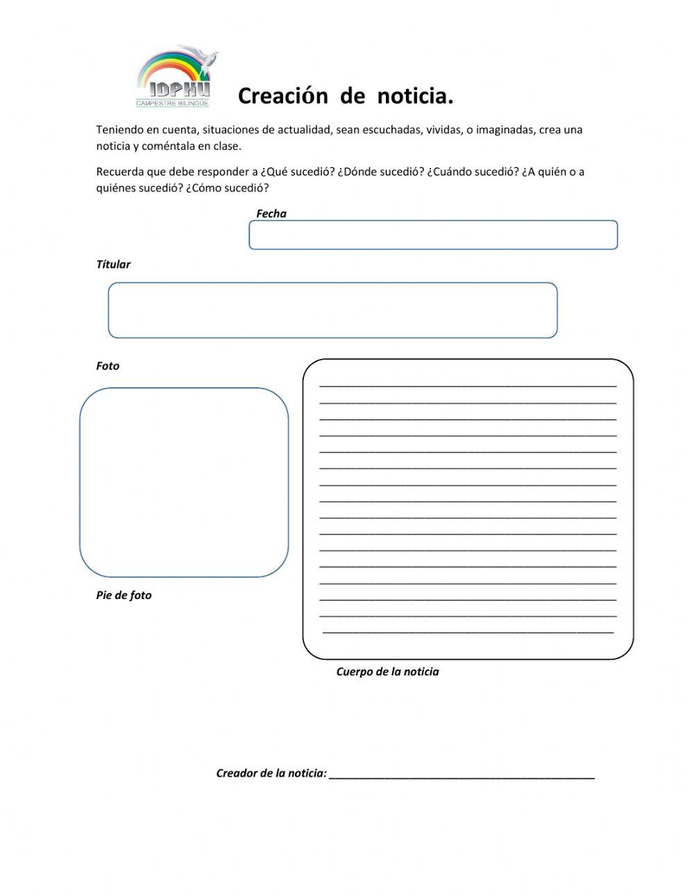 Creación de noticia