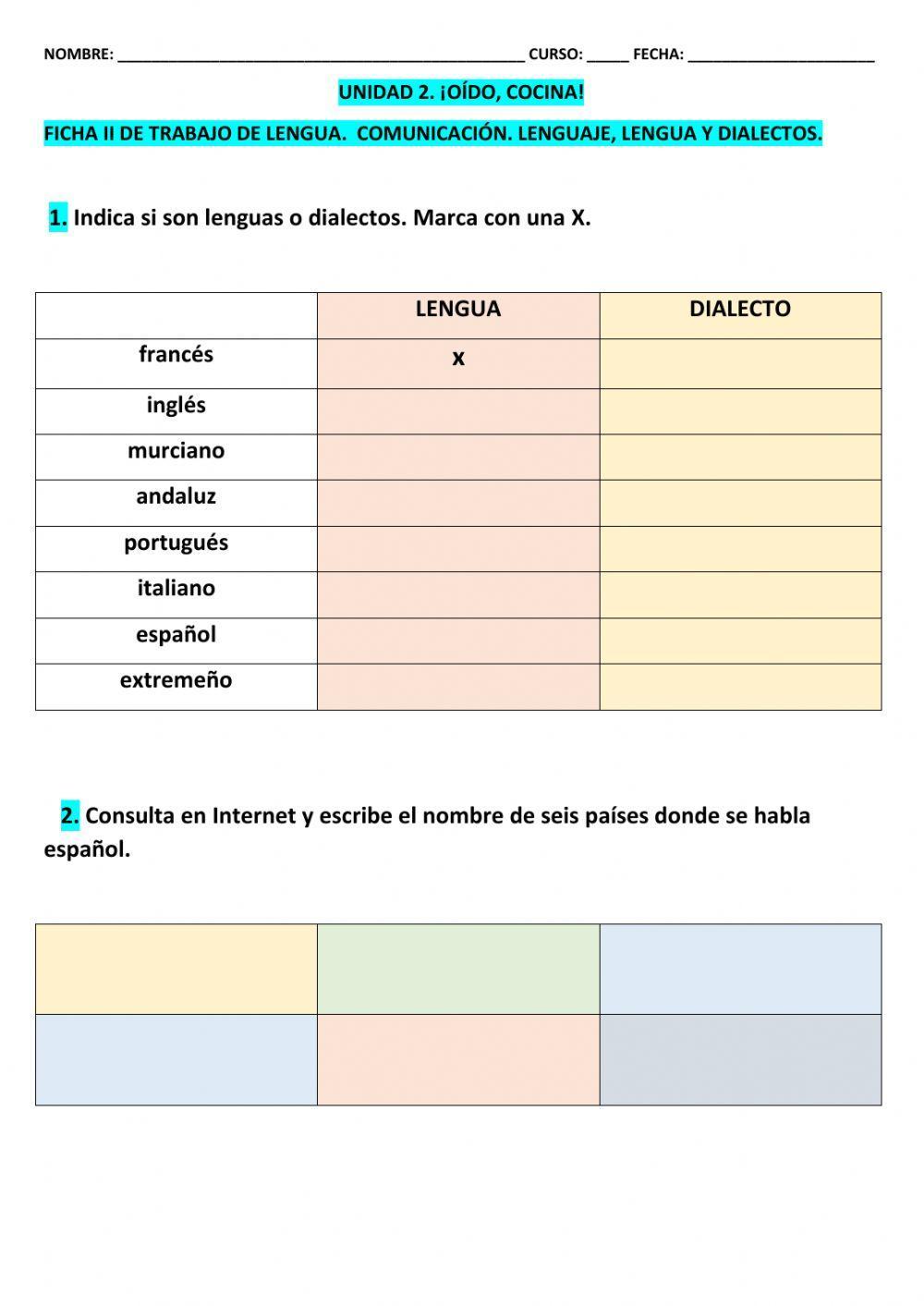 Ficha 2  t-2 lcl 5º epo