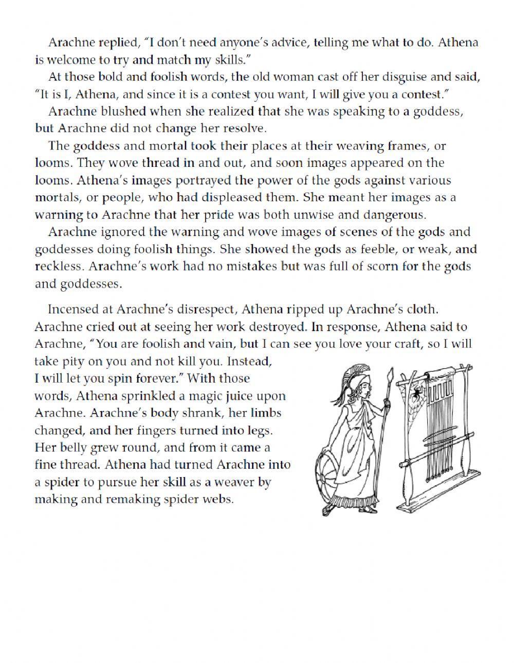 Athena and Arachne Problem and Solution