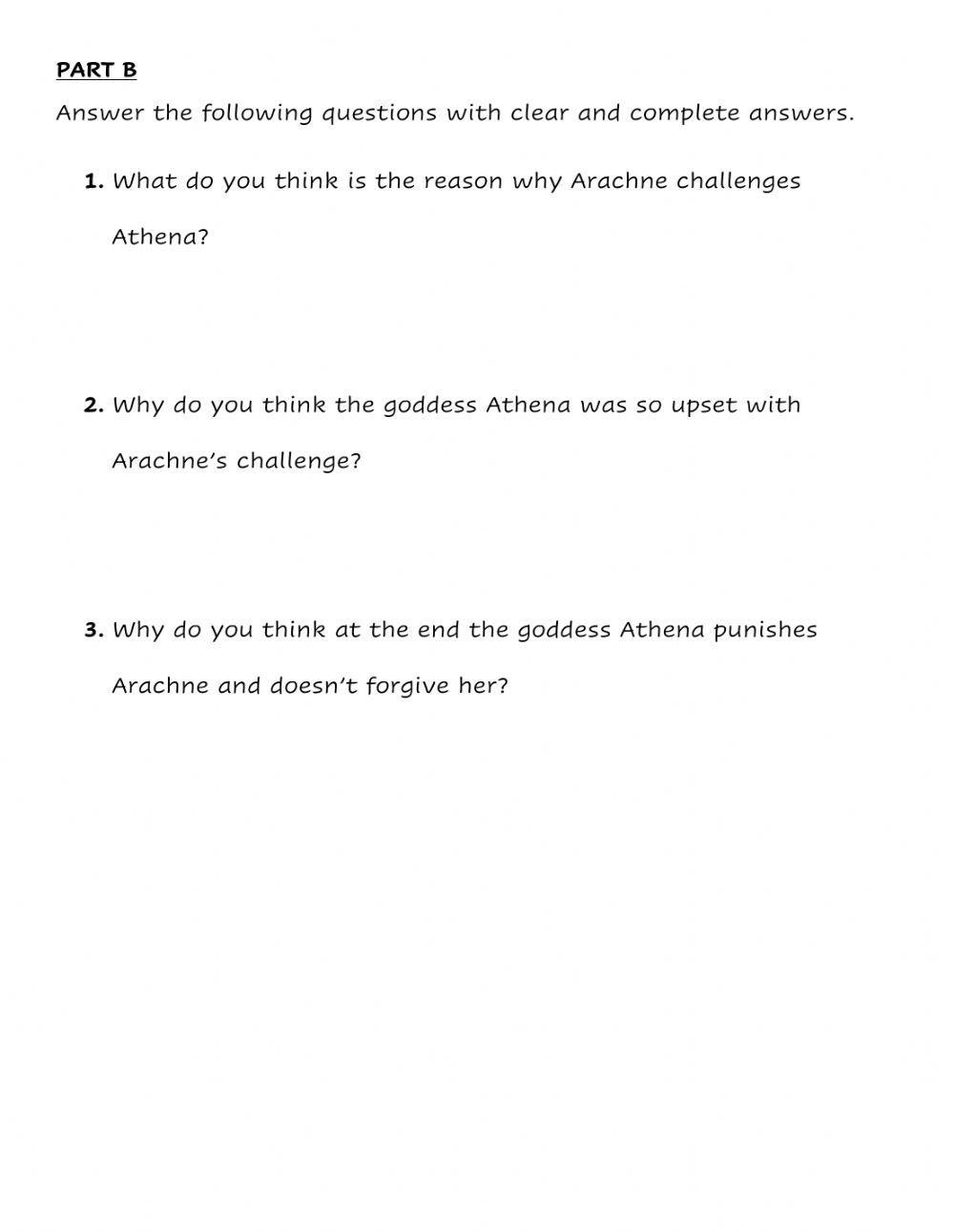 Athena and Arachne Problem and Solution