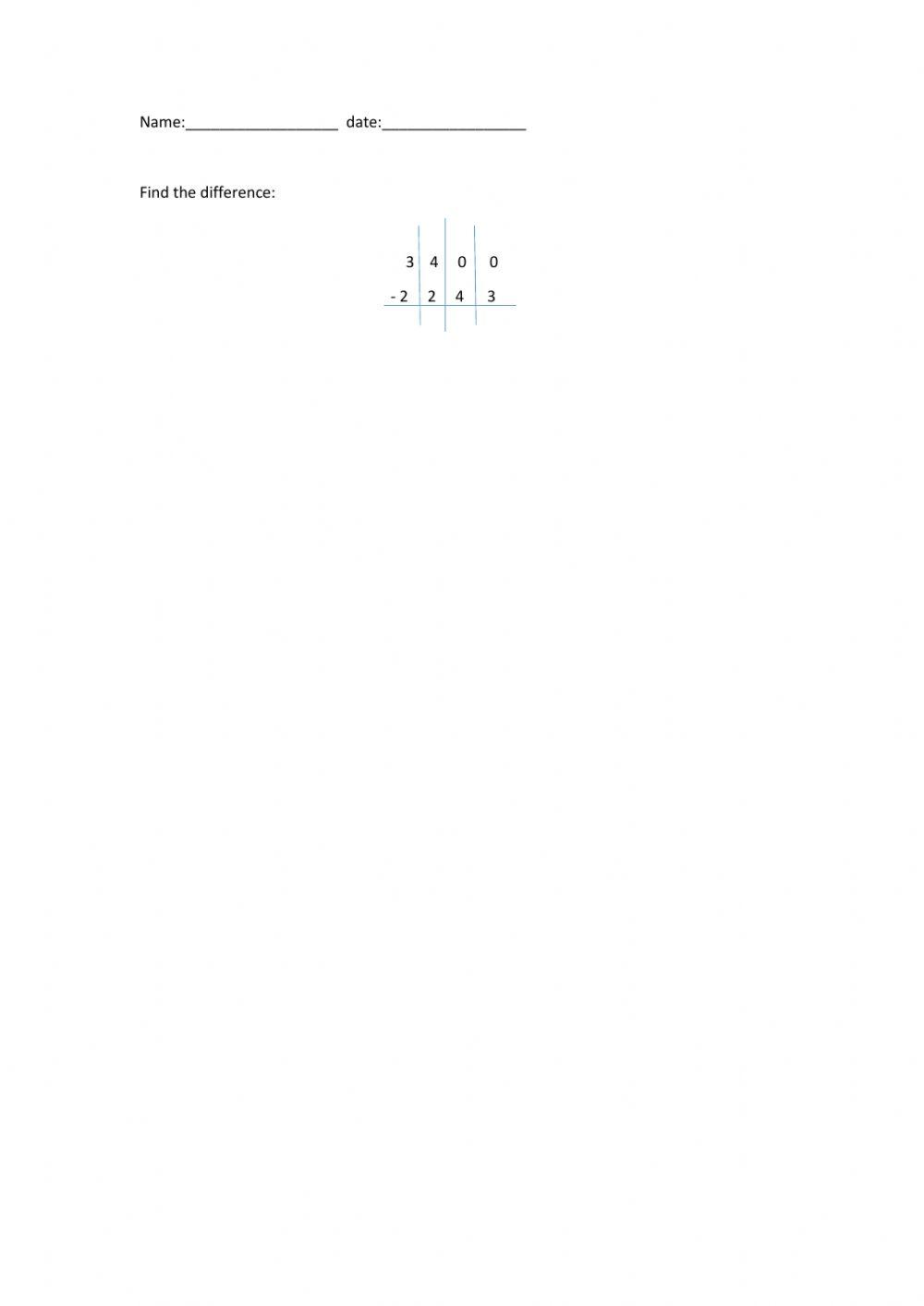 Subtract with regrouping