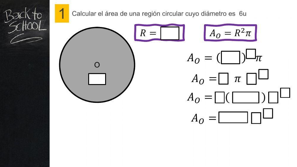 Área de regiones circulares