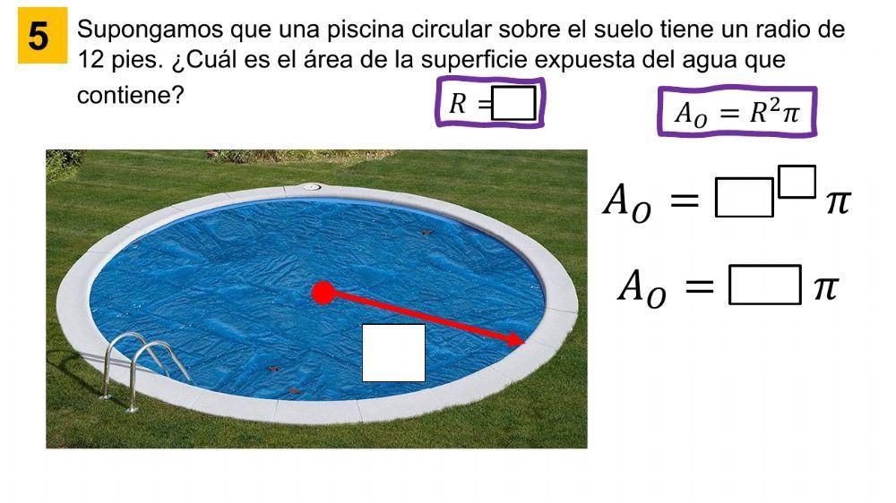 Área de regiones circulares