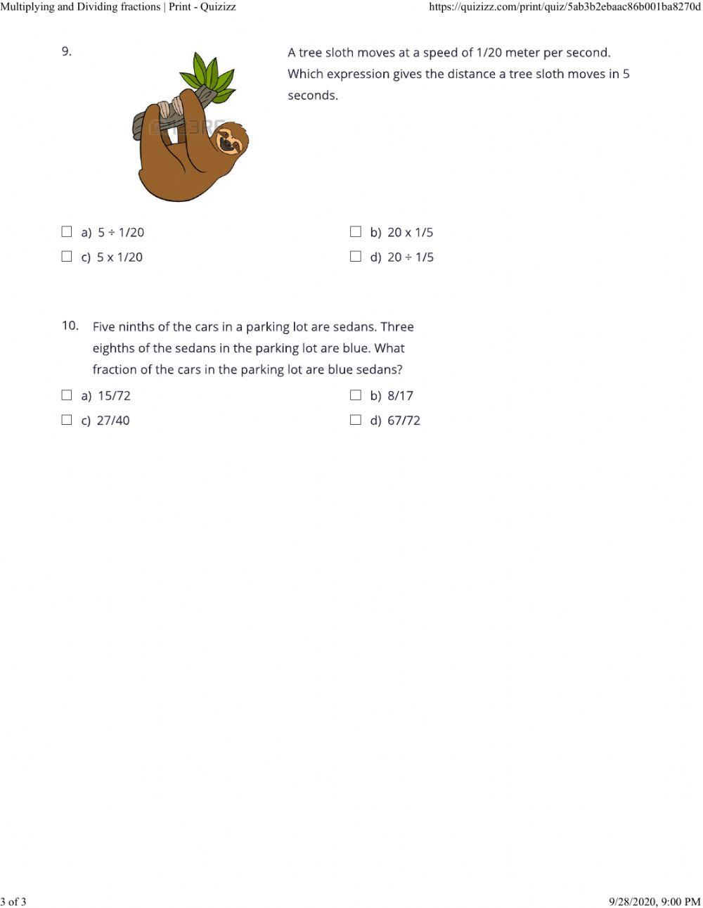Multiplying and dividing rational numbers