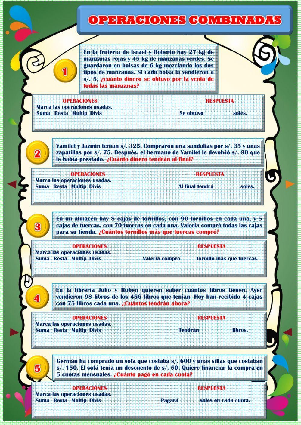 Operaciones combinadas