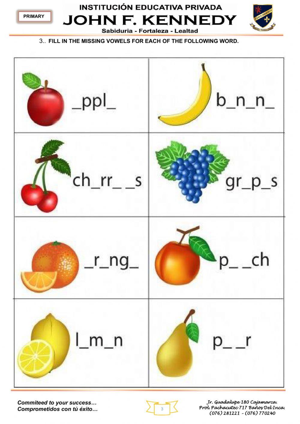 Amimals on the farm - fruits