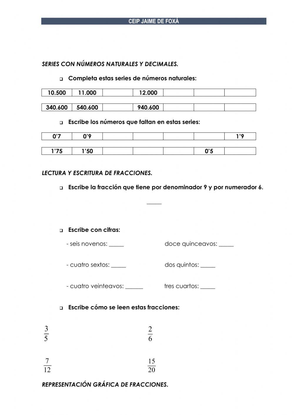 EVALUACIÓN INICIAL DE MATEMÁTICAS 6º DE ED. PRIMARIA 