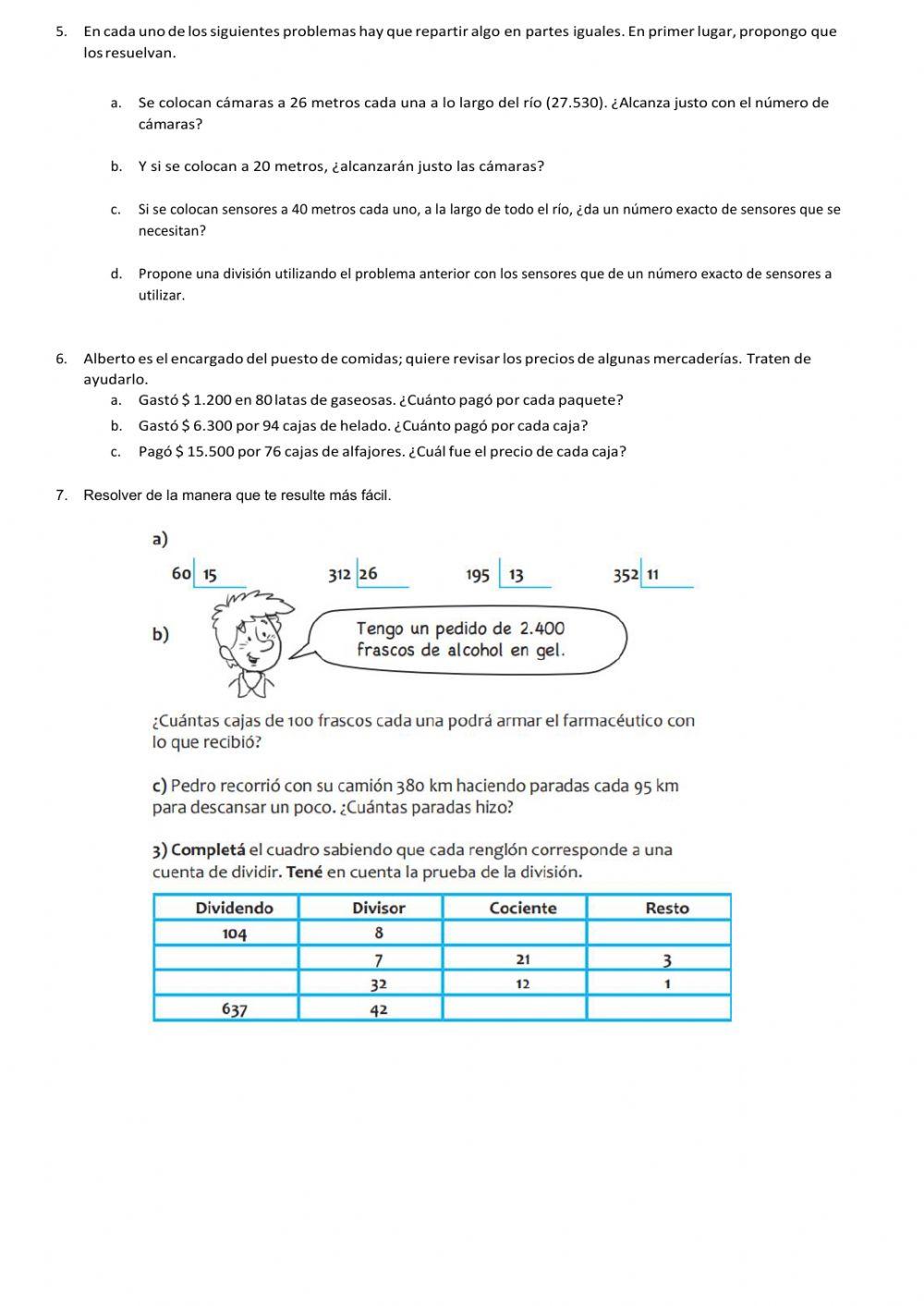 Siruaciones Divisiones por 2 cifras