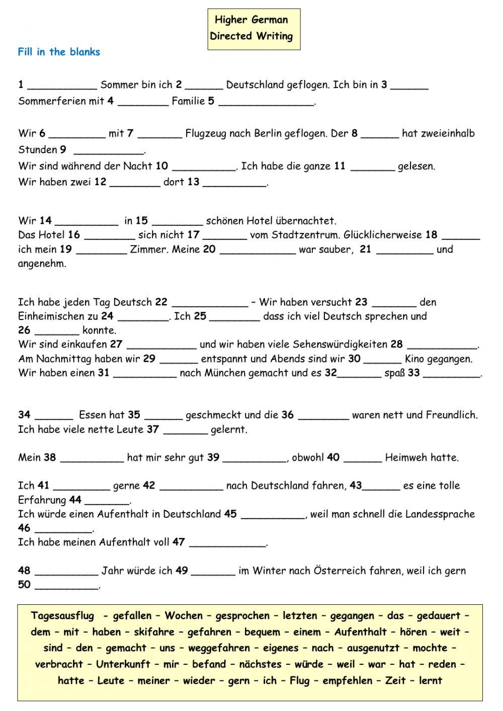 Higher German Directed Writing - Society