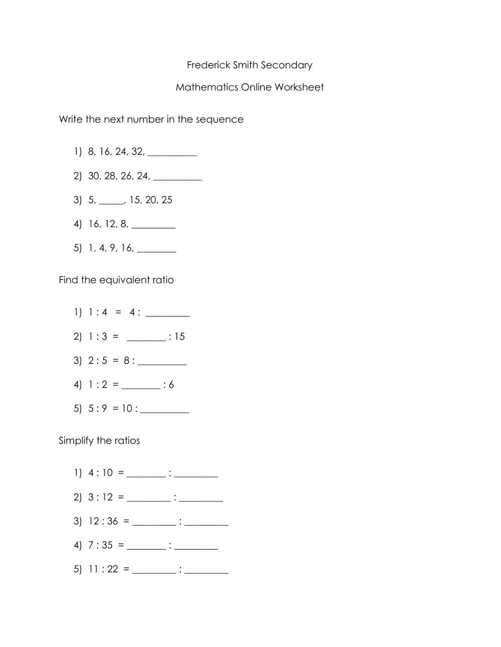 Sequences and Ratios