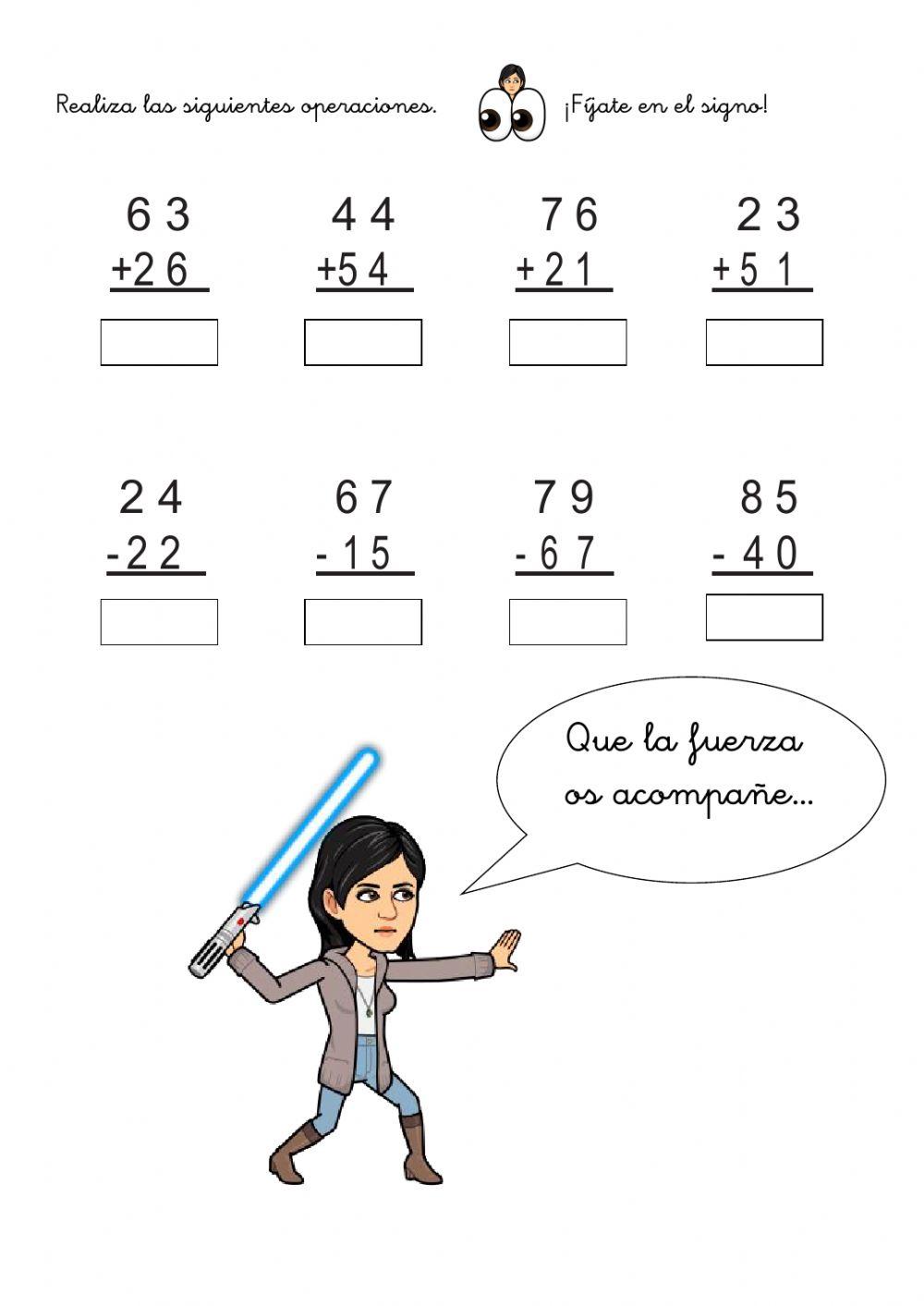 Sumas y restas sin llevadas 1