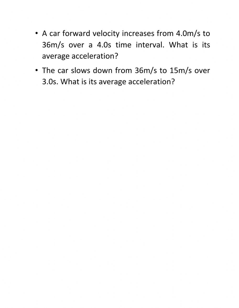 Acceleration 388790 | athiraanish | Live Worksheets