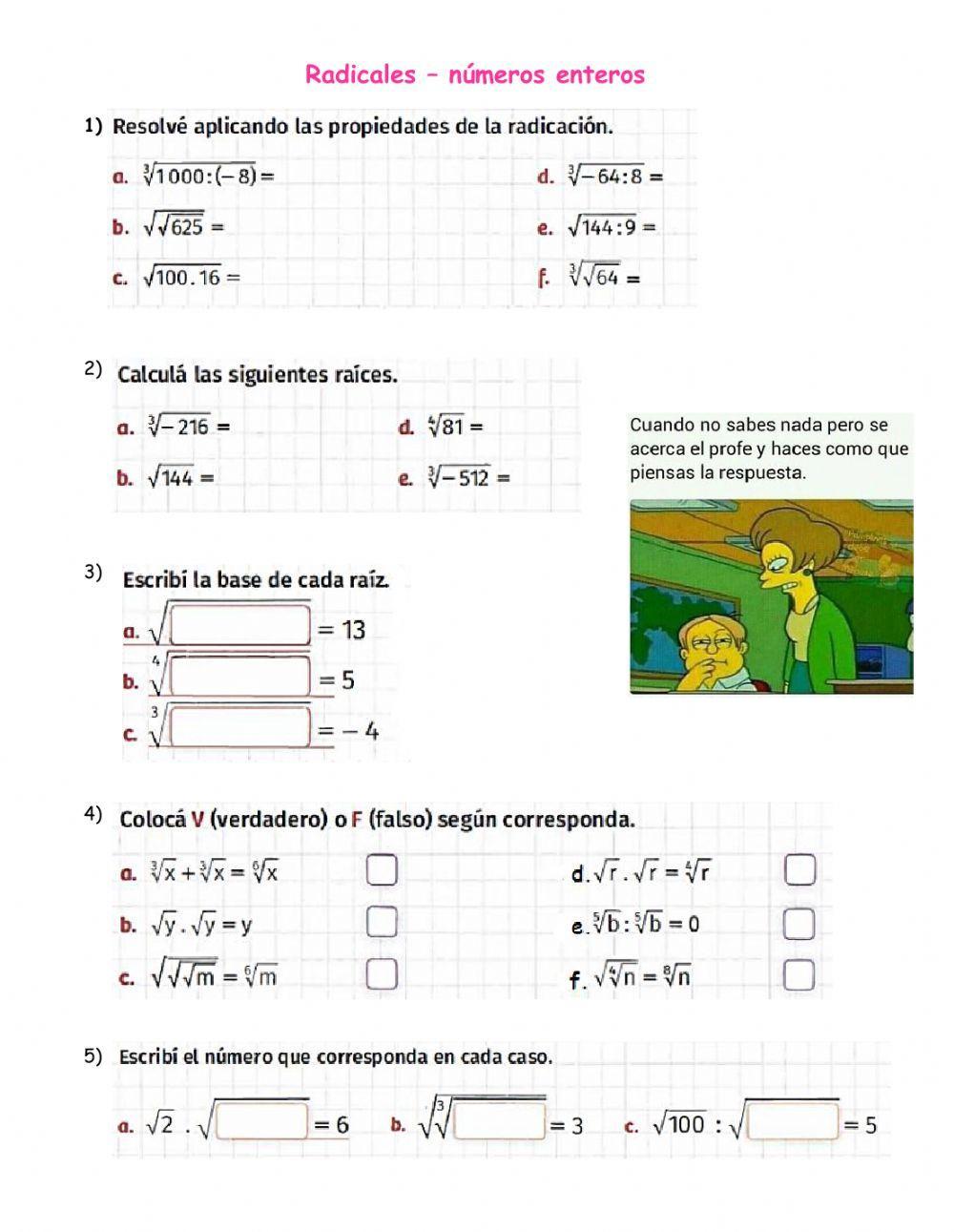 Radicación - enteros