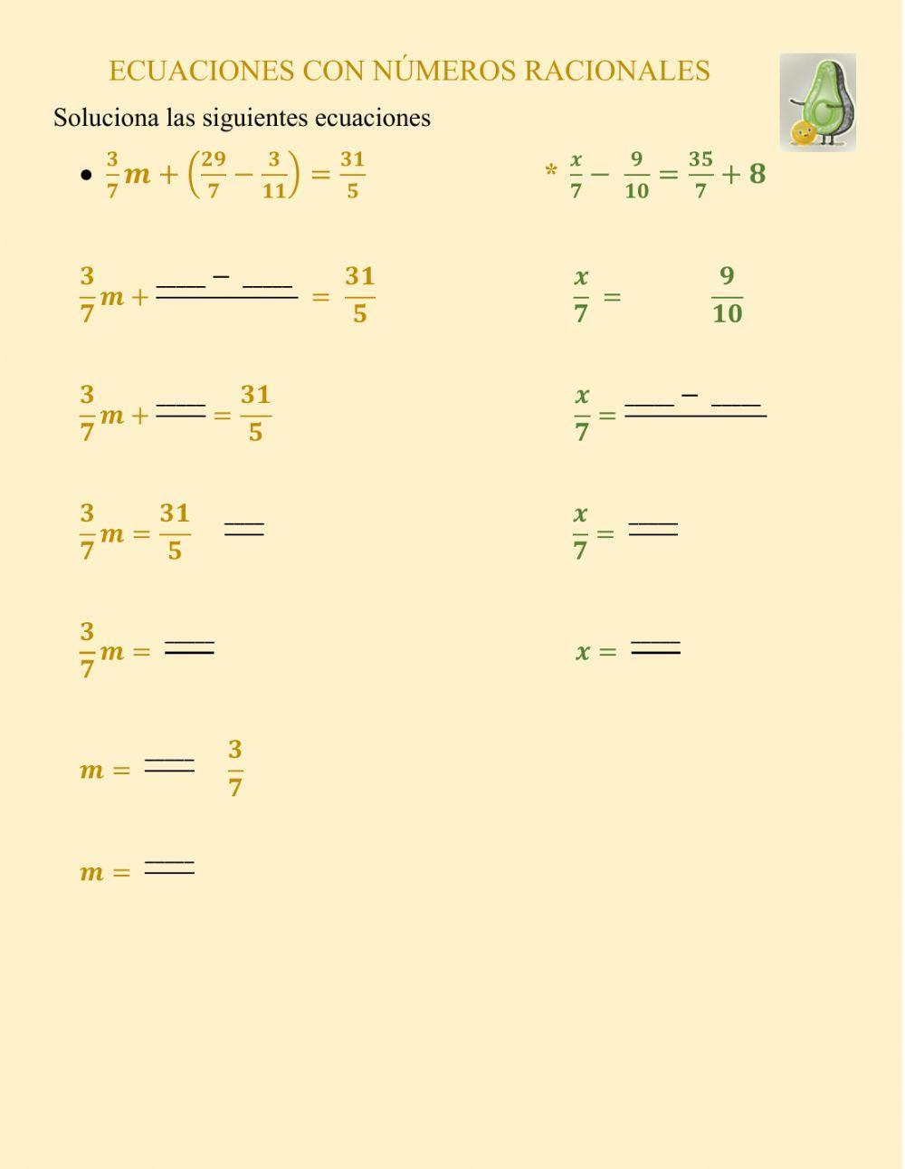 Ecuaciones con fracciones