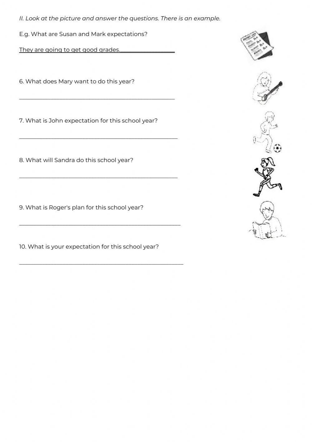 Examen Mensual de Inglés - 3er Grado-Septiembre